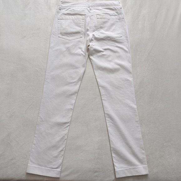 Theory Sz 2 Off White Grace Connecticut Denim Jeans Straight Leg Low Rise Cotton - Picture 5 of 7